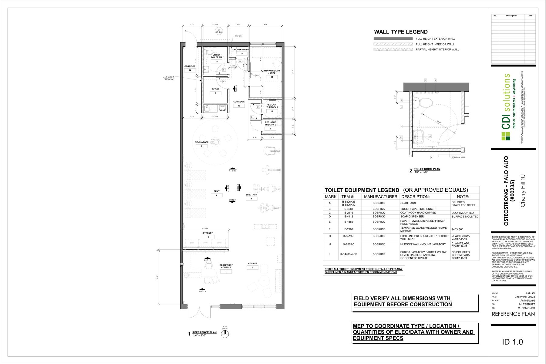 OsteoStrong Garden State floor plan
