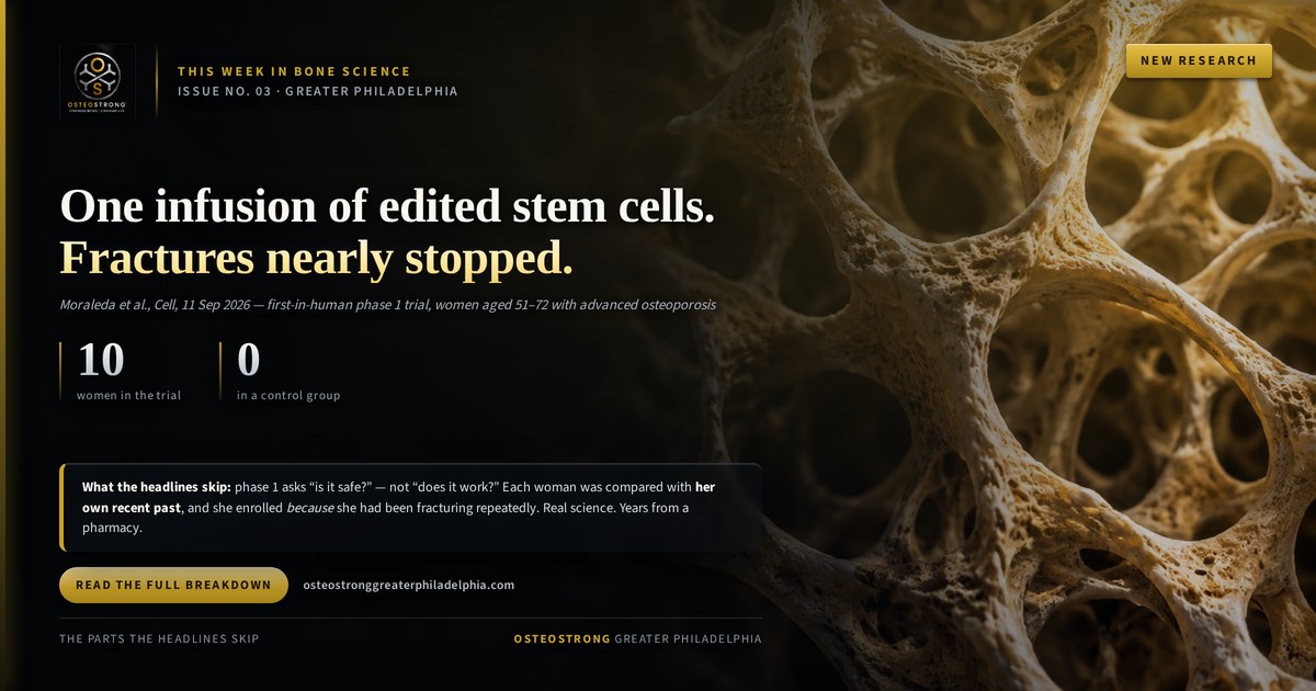 This Week in Bone Science No. 03 — one infusion of edited stem cells, fractures nearly stopped